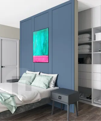 Дизайн спальни с гардеробной комнатой без торговой наценки.
