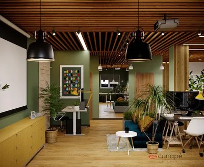 Дизайн проект уютного офиса для IT компании в современном стиле