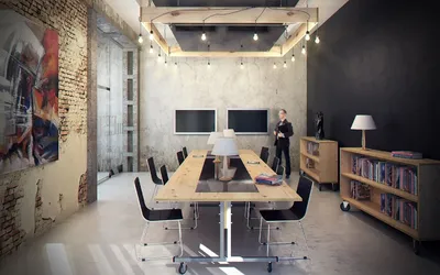 Офис в стиле лофт - дизайн интерьера офиса в стиле лофт от строительной  компании Newstroy