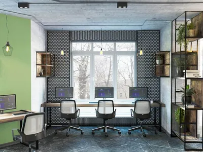 Дизайн-проект современного функционального офиса - студия Zspace
