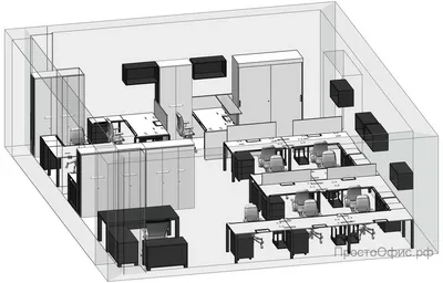 Дизайн проект офиса, расстановка офисной мебели