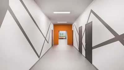 Офисный коридор дизайн - 75 фото