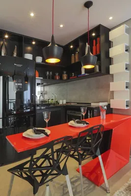 Черно-красная кухня: 100+ яркий идей для дизайна