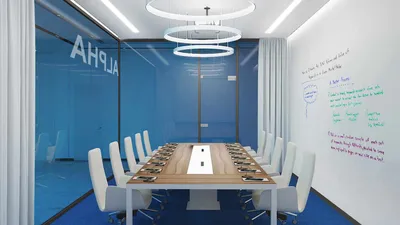 Дизайн переговорной комнаты в офисе от БЮРОСНЕГ
