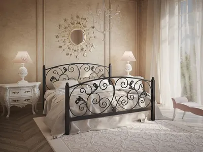 Дизайн спальни с кованной кроватью - 71 фото