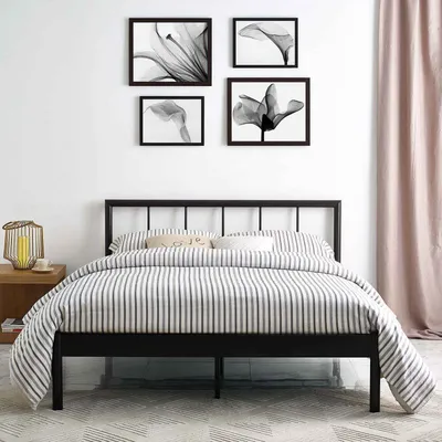 Кровать с железной спинкой - 54 фото