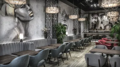 Industrial and Modern Style Design - Lounge and Grill Bar Design - Работа  из галереи 3D Моделей