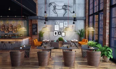 Интерьер кафе в стиле лофт: 50 примеров дизайна на фото