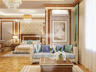 Спальня в стиле неоклассика. Особняк в Алматы - Luxury Antonovich Design