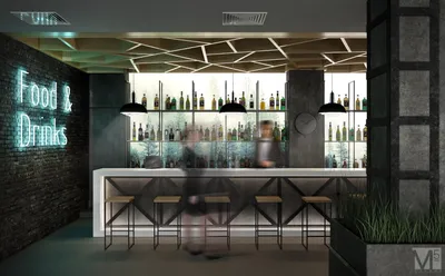 Бар в стиле лофт в 2023 г | Современный ресторан, Дизайн ресторана, Интерьер