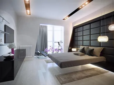 Спальня в стиле хай тек с текстильными элементами бежевого цвета | Дизайн,  Современные интерьеры, Дизайн интерьера