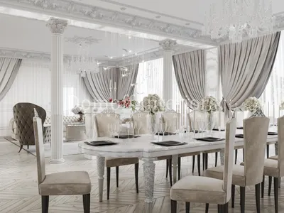Дизайн столовых в квартире в стиле классик , фото готовых интерьеров  столовых в квартире в стиле классик и идей дизайна