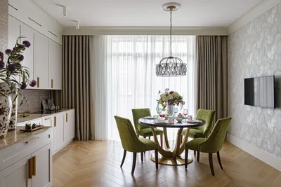 Столовые с обоями на стенах – 135 лучших фото дизайна интерьера столовой |  Houzz Россия