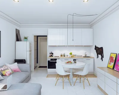 Дизайн интерьера в маленькой квартире-студии | Дизайн интерьера | Дзен