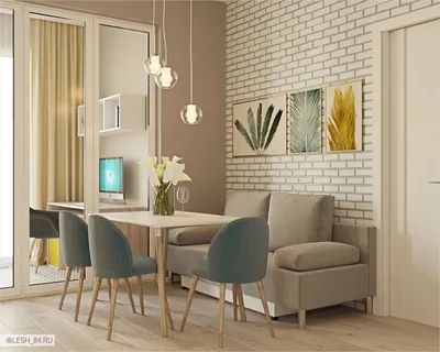 Современный интерьер столовой с лоджией Modern interior dining room with  loggia | Casas tumblr, Casas