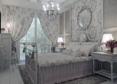 Спальня в стиле шебби шик: дизайн интерьера (в тч в крохотной комнате) +  фото