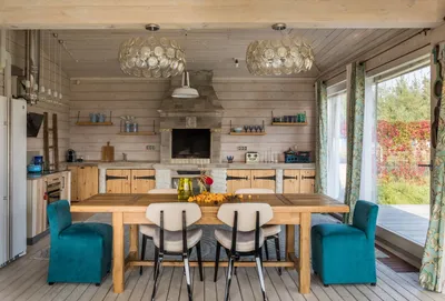 Кухня на даче – 30 красивых идей дизайна кухни на даче в деревянном доме |  Houzz Россия