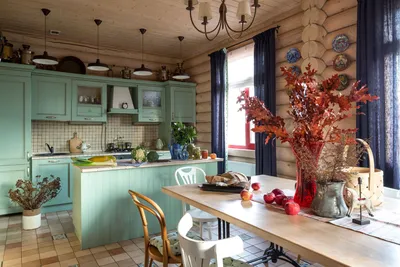 Дизайн кухни гостиной на даче - 54 фото