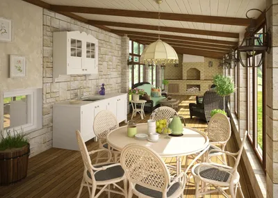 Дизайн кухни на даче: идеи обустройства летней кухни в садовом домике, на  веранде и мансарде