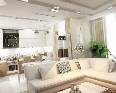 Потолок в гостиной, совмещенной с кухней: фото дизайна, потолочные балки в  интерьере