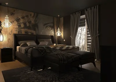 Новый тренд: 15 роскошных спален в темных тонах