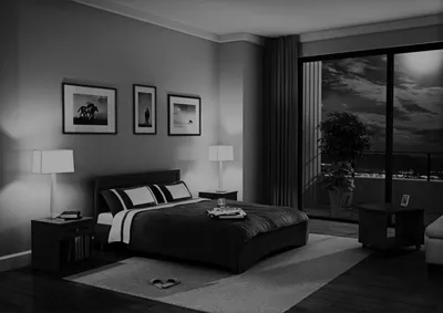 ⬇ Скачать картинки Спальня с темными обоями, стоковые фото Спальня с темными  обоями в хорошем качестве | Depositphotos