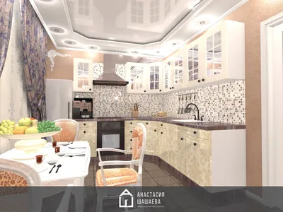 Дизайн кухни-столовой и гостиной в классическом стиле - Проект дома