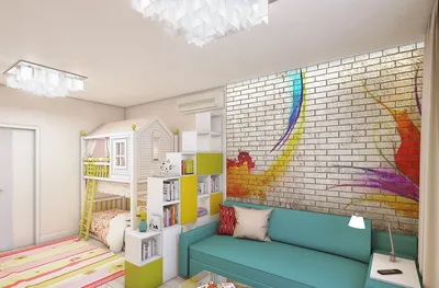 Детская и гостиная в одной комнате – как обустроить удобное пространство  для всех членов семьи - 21 фото