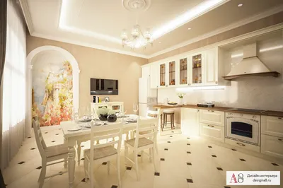 Дизайн кухни-гостиной 25 кв. м в Санкт-Петербурге – фото и описание  дизайнерсокго проекта гостевой от студии «А8»