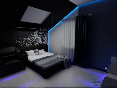 Exmod — дизайн интерьеров. Портфолио: Спальня для подростка. Ночная жизнь.