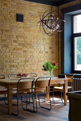 Дизайн столовой зоны в стиле лофт, фото | Loft interior design, Design,  Industrial living