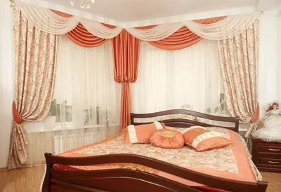 Тюль и шторы в спальню в современном стиле: фото