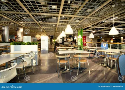 Интерьер столовой в кафе огромного магазина IKEA Редакционное Стоковое  Изображение - изображение насчитывающей быстро, дом: 43968909