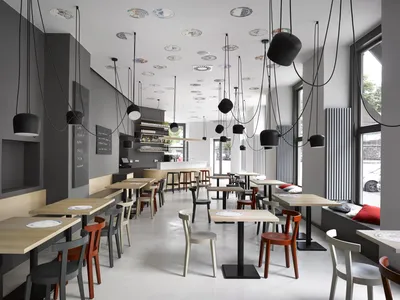 Интерьер кафе в современном стиле - 47 фото