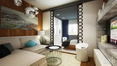 Интерьер гостинной-спальни 20 кв.м » Картинки и фотографии дизайна квартир,  домов, коттеджей