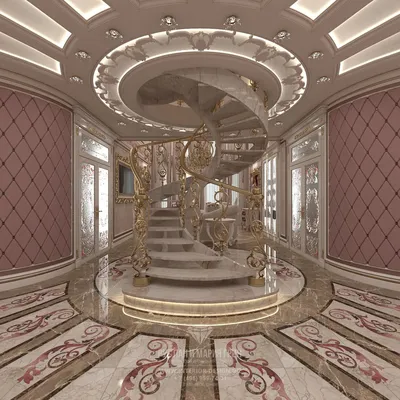Дизайн лестницы частного дома в классическом стиле