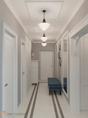 Фото дизайн холла из проекта «Интерьер квартиры 140 кв.м. в стиле  неоклассики» | Белый дизайн интерьера, Интерьер квартиры, Дизайн коридора