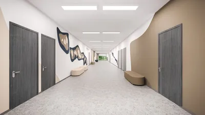 Дизайн коридора в школе - 74 фото
