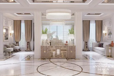 Аристократичный дизайн холла в частном доме ⋆ Студия дизайна элитных  интерьеров Luxury Antonovich Design