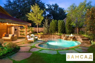Ландшафтный дизайн дачи с бассейном, баней, беседкой и мангалом | Ландшафтный  дизайн, Бассейн, Дизайн
