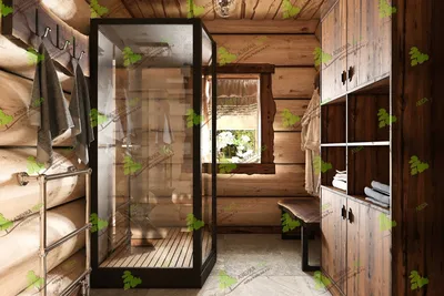 Бани и сауны с душевой комнатой –135 лучших фото-идей дизайна интерьера  ванной | Houzz Россия