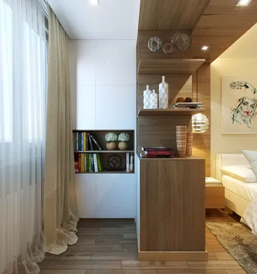 Интерьер спальни совмещенной с балконом | Дизайн, Дизайн интерьера,  Проектирование интерьеров
