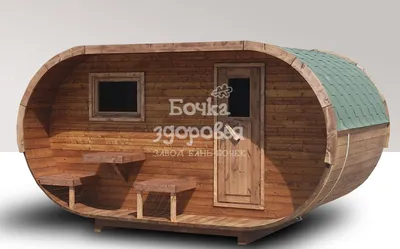 Баня-бочка из кедра Т-образной формы 6х3 метра с душем и туалетом по цене  1059000 рублей