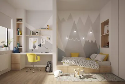 современный интерьер детской комнаты со стильной кроватью Стоковое  Изображение - изображение насчитывающей малыш, современно: 225403777