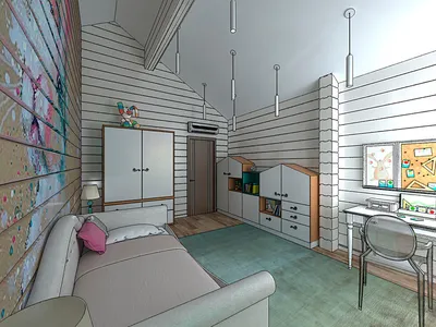 Современный дизайн интерьера детской комнаты :: Стоковая фотография ::  Pixel-Shot Studio