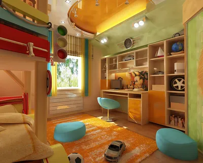 Дизайн детской комнаты для двоих￼