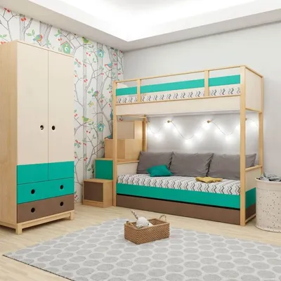Дизайн интерьера детской комнаты для семьи с двумя разнополыми детьми