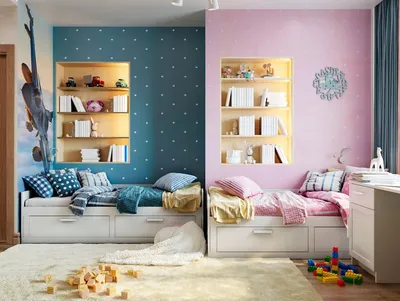 Дизайн детской комнаты для двоих детей - комната для двух  школьников:лайфхаки и идеи | Houzz Россия