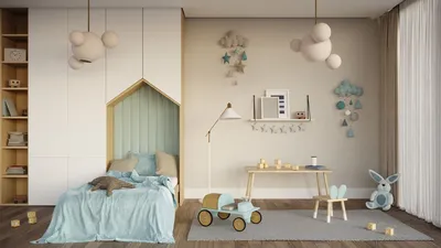 Дизайн комнаты для троих детей - 70 фото