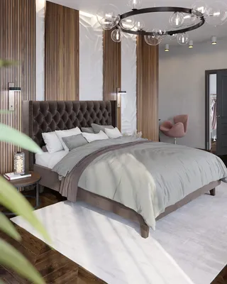 Интерьер спальни с кроватью Stella шоколадно-кофейного цвета — фабрика  современной дизайнерской мебели SKDESIGN